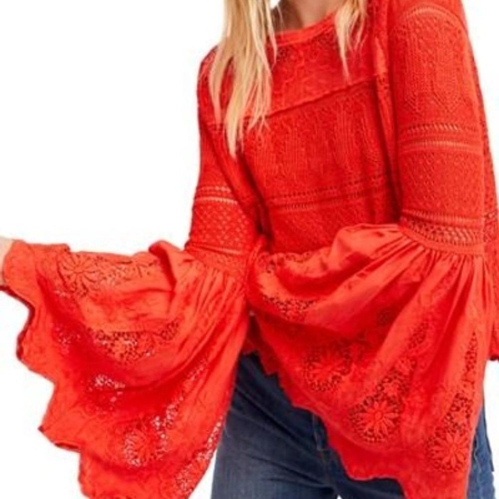 NWT Free People Once Upon a Time Lace Top - size XS