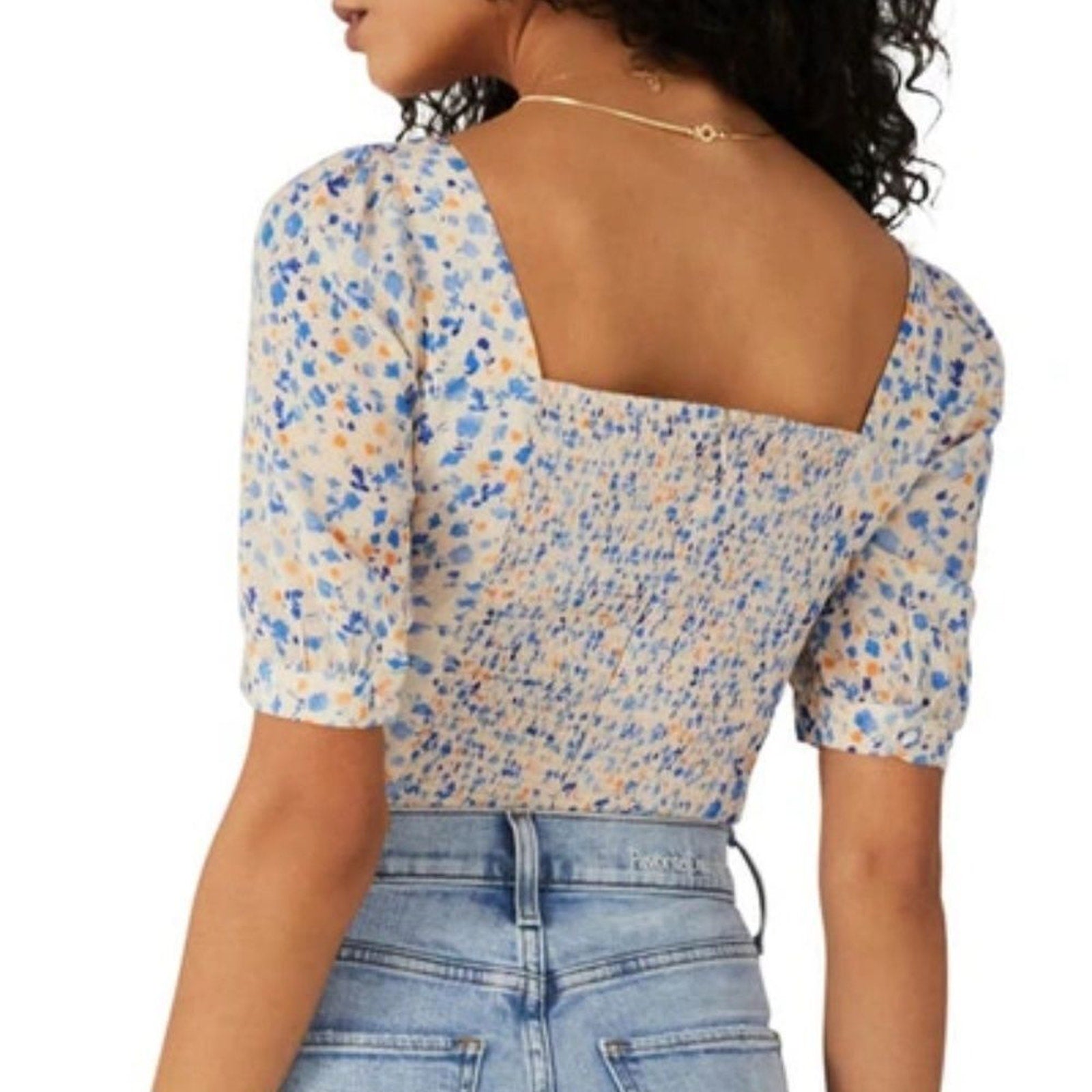 NEW Favorite Daughter The One That Got Away Floral Square Neck Blouse - size XS